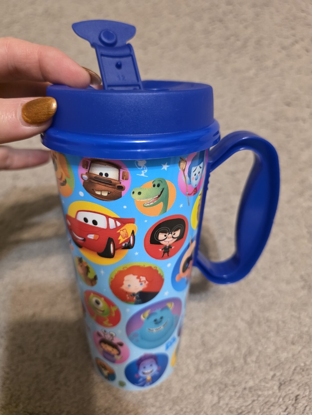 Walt Disney World Resort Reusable Refillable 16OZ Mug Pixar Blue Lid